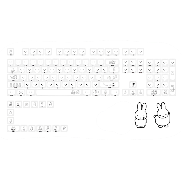 Набір кейкапів Miffy Pink Bunny — MOA профіль, PBT, 119 клавіш для механічної клавіатури - зображення 4