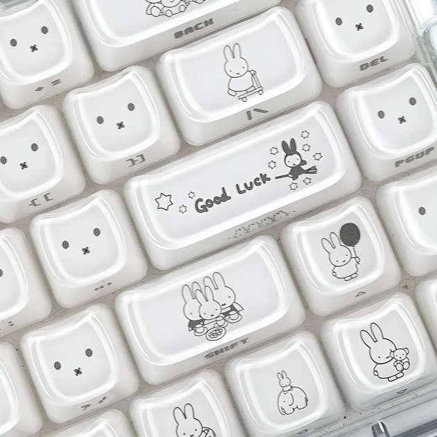 Набір кейкапів Miffy Bunny White — MOA профіль, PBT, 119 клавіш для механічної клавіатури - зображення 4