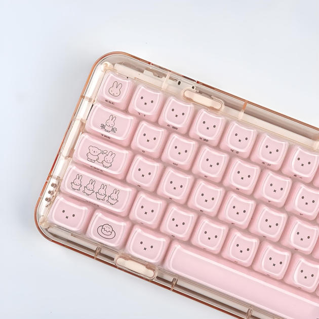 Набір кейкапів Miffy Pink Bunny — MOA профіль, PBT, 119 клавіш для механічної клавіатури - зображення 5