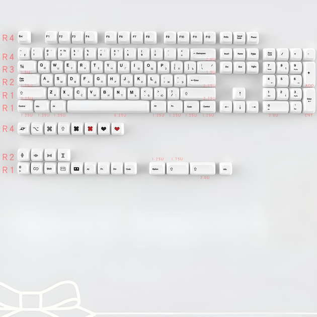 Кейкапи для механічної клавіатури "Minimalist White" з російською розкладкою, 129 клавіш, MO профіль - Фото 1 Кейкапи для механічної клавіатури "Minimalist White" з російською розкладкою, 129 клавіш, MO профіль - зображення 1