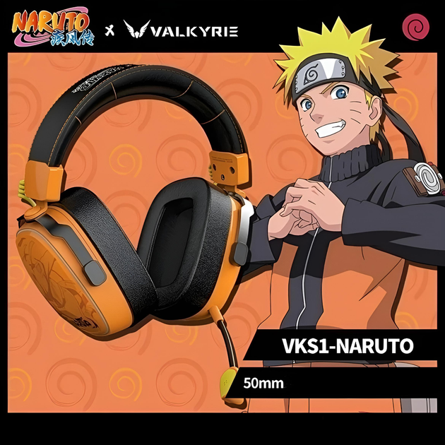 Ігрові бездротові навушники VALKYRIE Naruto VK S1 з об'ємним звуком 7.1, Naruto Uzumaki - зображення 2