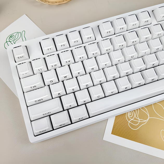 Набір кейкапів Crystal Jelly White для механічної клавіатури — 132 клавіші, ABS+PC, CBSA профіль - Фото 8 Набір кейкапів Crystal Jelly White для механічної клавіатури — 132 клавіші, ABS+PC, CBSA профіль - зображення 8