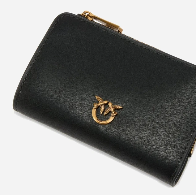 Гаманець жіночий шкіряний Pinko Mini Wallet 106206A0F1 Z99Q Чорний (800070357048) - зображення 4