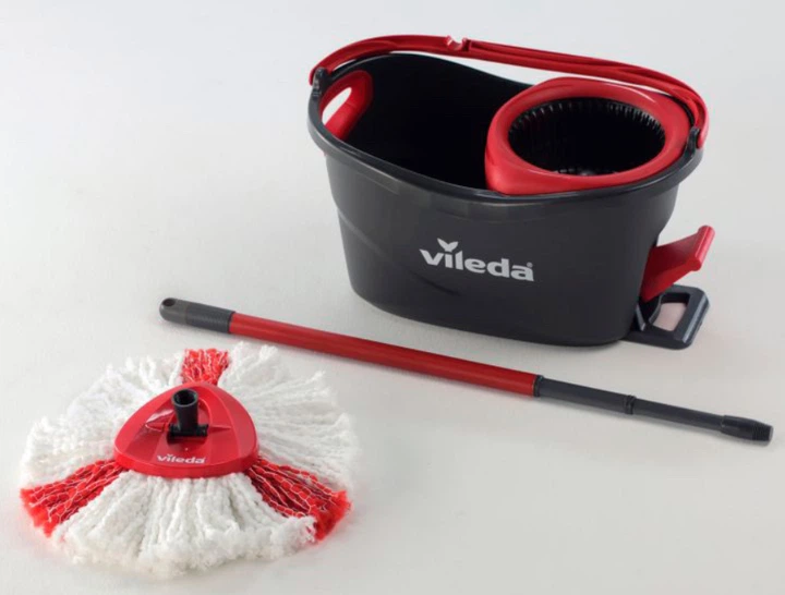 Набор для уборки Vileda TURBO 2in1 Microfibre 163422 – швабра + ведро с отжимом, микрофибра, для всех типов полов - Фото 4 Набор для уборки Vileda TURBO 2in1 Microfibre 163422 – швабра + ведро с отжимом, микрофибра, для всех типов полов - изображение 4