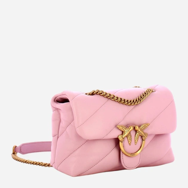 Сумка крос-боді жіноча з натуральної шкіри маленька Pinko Love Puff Mini 100039A0F2 P26Q Рожева (800070357054) - зображення 3