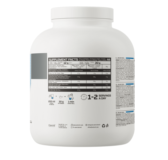 Протеин Whey Protein 100% OstroVit 2000 гр смак Белый шоколад - изображение 2