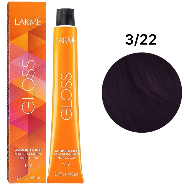 Тонуюча крем-фарба LAKME Gloss Color Rinse для волосся 3/22 Violet Violet Dark Brown 60 мл - Фото 1 Тонуюча крем-фарба LAKME Gloss Color Rinse для волосся 3/22 Violet Violet Dark Brown 60 мл - изображение 1