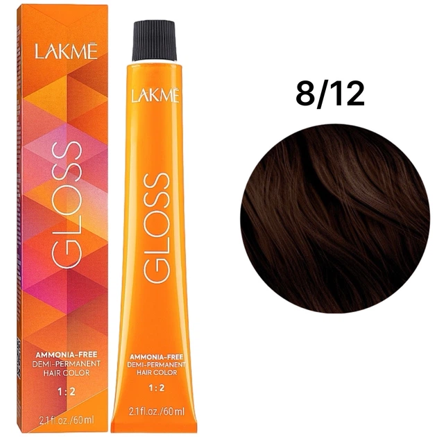 Тонуюча крем-фарба LAKME Gloss Color Rinse для волосся 8/12 Violet Ash Light Blonde 60 мл - Фото 1 Тонуюча крем-фарба LAKME Gloss Color Rinse для волосся 8/12 Violet Ash Light Blonde 60 мл - изображение 1