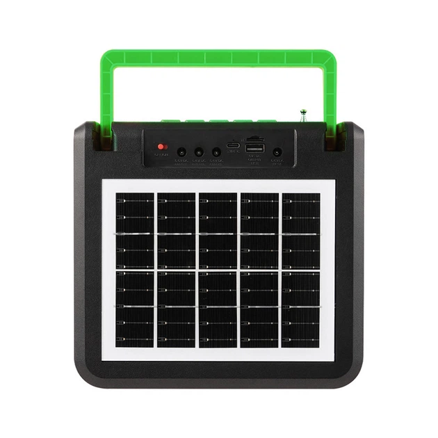 Портативная колонка с фонарем NEWVEW NV-9218 Solar Panel/BT/USB/TF/FM Green - Фото 3 Портативная колонка с фонарем NEWVEW NV-9218 Solar Panel/BT/USB/TF/FM Green - изображение 3