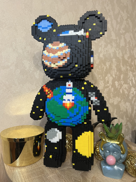 3D конструктор "Cosmic Bear" сборный блочный 3д медведь Magic Blocks для взрослых и детей коллекционная фигурка bearbrick - изображение 9