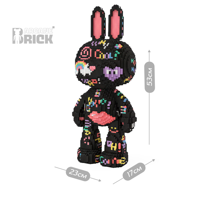 3D конструктор "Graffiti Rabbit" сборный блочный 3д заяц Magic Blocks для взрослых и детей коллекционная фигурка bearbrick - изображение 5
