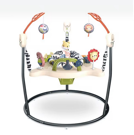 Детский игровой центр Gemei Jumperoo с подсветкой, звуком и вращением 360°, регулировка высоты, бежевый - Фото 4 Детский игровой центр Gemei Jumperoo с подсветкой, звуком и вращением 360°, регулировка высоты, бежевый - изображение 4