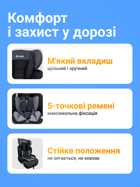 Автокрісло дитяче Kaya Pulse PP-1240 Iron Shade, група 1/2/3 (9–36 кг), сіре - Фото 5 Автокрісло дитяче Kaya Pulse PP-1240 Iron Shade, група 1/2/3 (9–36 кг), сіре - зображення 5