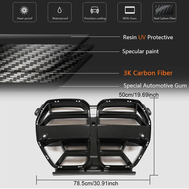 Ноздри V1 (для G82/G83, Карбон) для BMW 4 серия G22/23/26 2020- гг - изображение 7