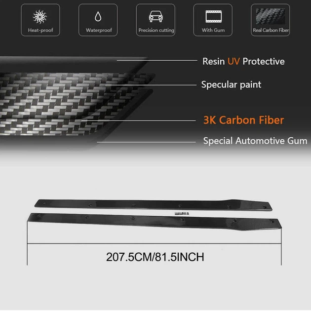 Боковые пороги V2 (для C43/C63 AMG 2015-2019, Карбон) для Mercedes C-сlass W205 - Фото 4 Боковые пороги V2 (для C43/C63 AMG 2015-2019, Карбон) для Mercedes C-сlass W205 - изображение 4
