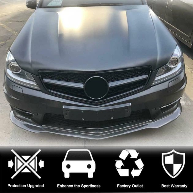 Накладка на передній бампер Lip V3 (для AMG 2012-2014, Карбон) для Mercedes C-class W204 рр - зображення 2