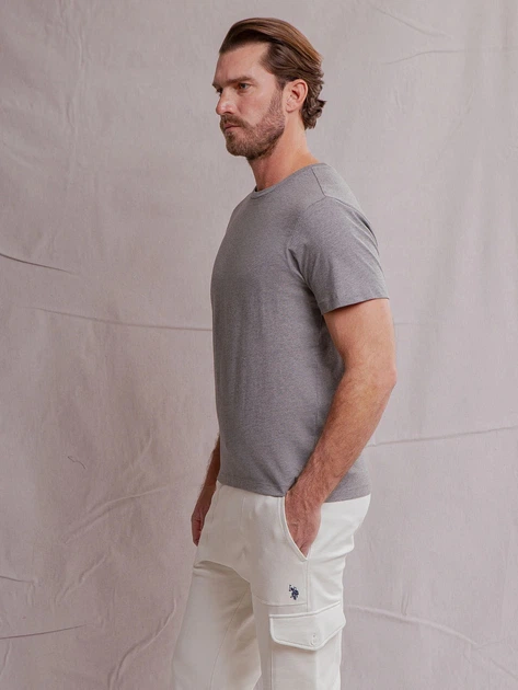 Футболка хлопковая длинная мужская U.S. Polo Assn 11A531-2U00A(Campus Heather Gray) L Серая (786660172003) - Фото 3 Футболка хлопковая длинная мужская U.S. Polo Assn 11A531-2U00A(Campus Heather Gray) L Серая (786660172003) - изображение 3
