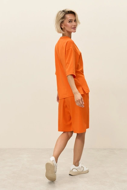 Костюм бавовняний (футболка та шорти на резинці) Розмір XL-XXL (50-52) Помаранчевий - изображение 8