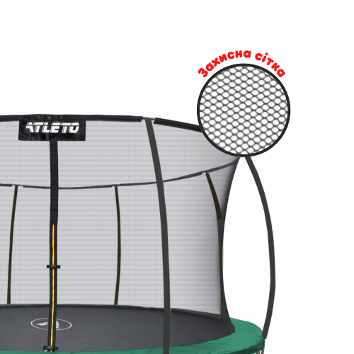 Батут детский Atleto 312 см зеленый с внутренней сеткой и лестницей для дачи и улицы (125-76-21000503) - изображение 3