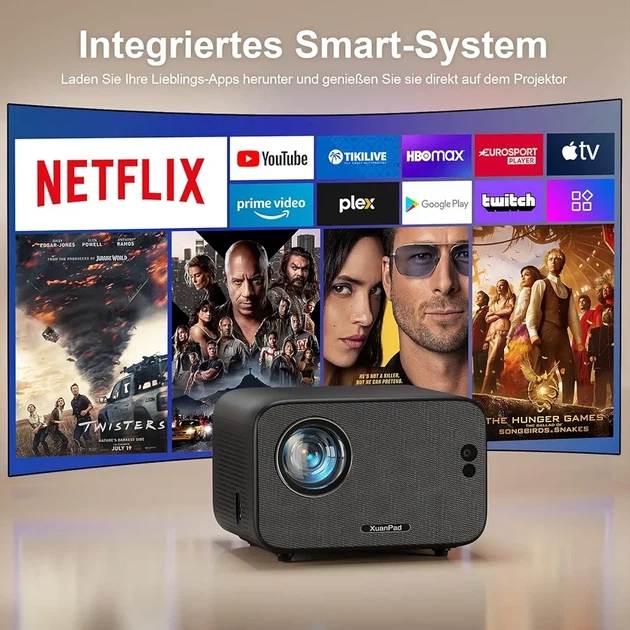 Міні-проектор XuanPad WiFi і Bluetooth, сумісний з 4K 1080P, з поворотним екраном на 210° і діагоналлю 150 д. - Фото 2 Міні-проектор XuanPad WiFi і Bluetooth, сумісний з 4K 1080P, з поворотним екраном на 210° і діагоналлю 150 д. - изображение 2