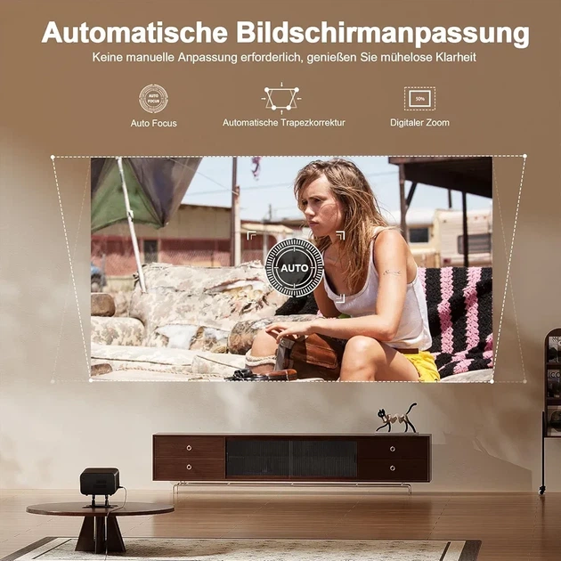 Міні-проектор XuanPad WiFi і Bluetooth, сумісний з 4K 1080P, з поворотним екраном на 210° і діагоналлю 150 д. - Фото 5 Міні-проектор XuanPad WiFi і Bluetooth, сумісний з 4K 1080P, з поворотним екраном на 210° і діагоналлю 150 д. - изображение 5