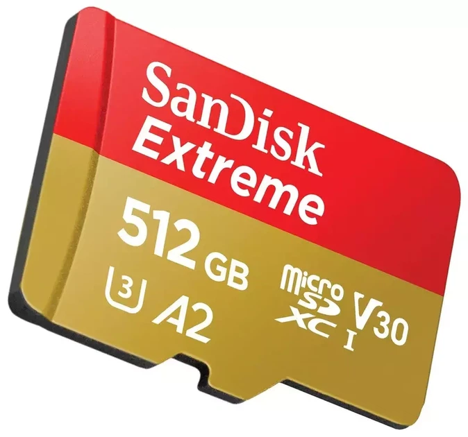 Карта пам'яті microSDXC 512GB SanDisk Extreme V30 (SDSQXAV-512G-GN6MN) - Фото 2 Карта пам'яті microSDXC 512GB SanDisk Extreme V30 (SDSQXAV-512G-GN6MN) - изображение 2