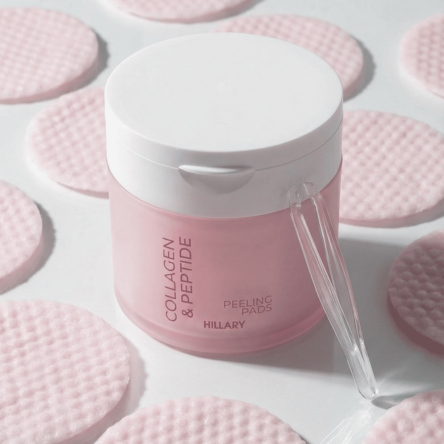 Відлущувальні тонер-педи з колагеном та пептидами Collagen & Peptide Peeling Pads Hillary 60 шт 4823116602854 - Фото 7 Відлущувальні тонер-педи з колагеном та пептидами Collagen & Peptide Peeling Pads Hillary 60 шт 4823116602854 - зображення 7