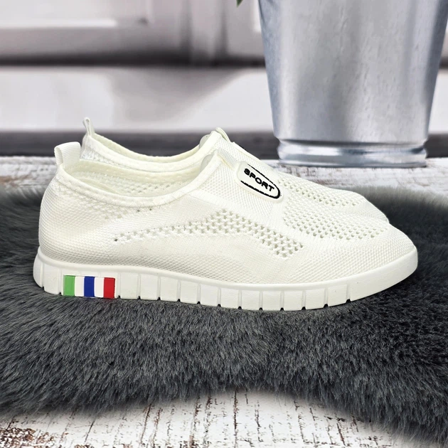 Мокасини жіночі Ok Shoes молочні текстильні сітка 38р (24,5 см) 8396 - Фото 3 Мокасини жіночі Ok Shoes молочні текстильні сітка 38р (24,5 см) 8396 - зображення 3