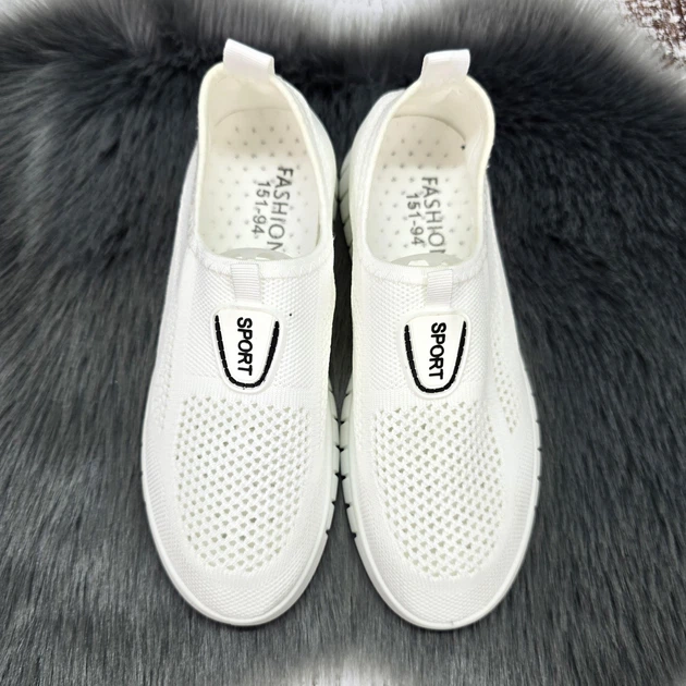 Мокасини жіночі Ok Shoes молочні текстильні сітка 38р (24,5 см) 8396 - Фото 4 Мокасини жіночі Ok Shoes молочні текстильні сітка 38р (24,5 см) 8396 - зображення 4