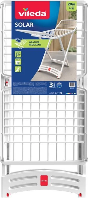Сушилка для белья Vileda Solar 20 м пластиковая (4023103201927) - изображение 2