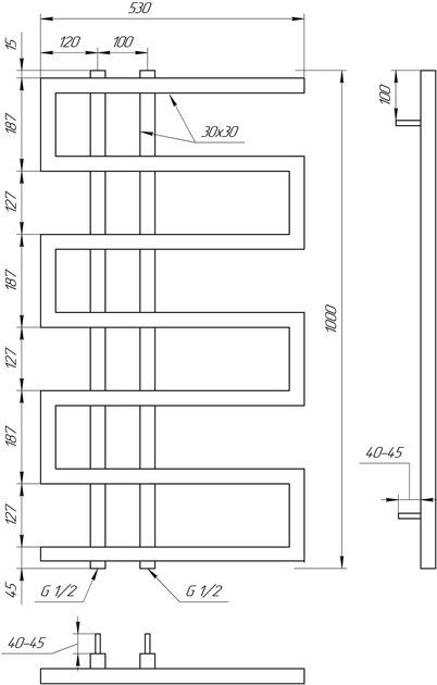Сушка для рушників Dual Електричний 120x53x3 - зображення 5