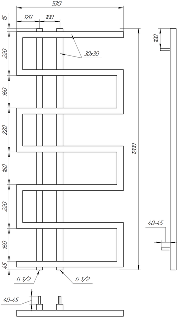 Сушка для рушників Dual Електричний 120x53x3 - зображення 6