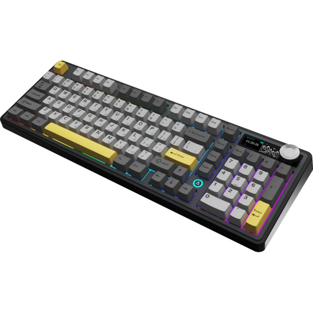Клавиатура Ajazz AK980 V2 Gift Switch V2 Wireless/Bluetooth/USB UA Black/Grey/Yellow (AK980-V2-G-BGY) - изображение 6