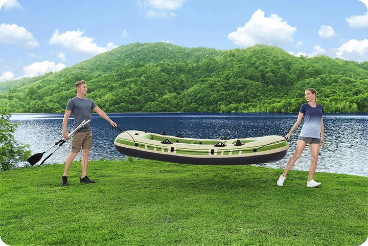 Човен надувний Bestway Voyager X3 Raft 294 х 137 см, зелено-бежевий - изображение 6
