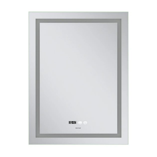 Дзеркало Mixxus Premium FLASH MR21-60x80 з Led Touch, Anti-fog, димером, регулятором яскравості, годинником (MP6617) - Фото 6 Дзеркало Mixxus Premium FLASH MR21-60x80 з Led Touch, Anti-fog, димером, регулятором яскравості, годинником (MP6617) - изображение 6