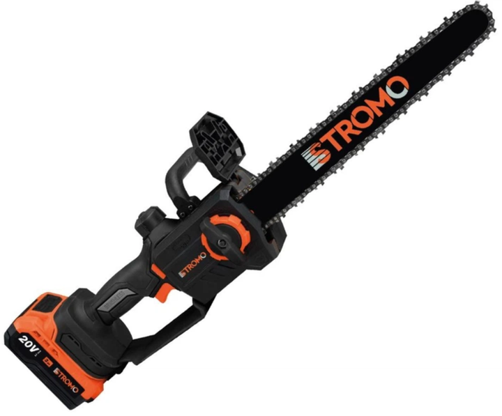 Аккумуляторная мини пила Stromo 20В безщеточный двигатель шина 12" автоматическая смазка 2 АКБ 2 цепи - изображение 2