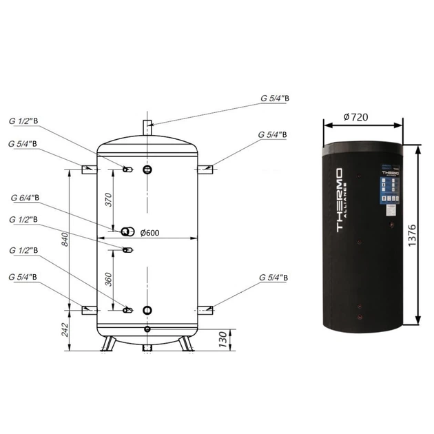 Теплоаккумулятор Thermo Alliance TA-ТАМ-00 350 с изоляцией 60 мм - Фото 2 Теплоаккумулятор Thermo Alliance TA-ТАМ-00 350 с изоляцией 60 мм - изображение 2