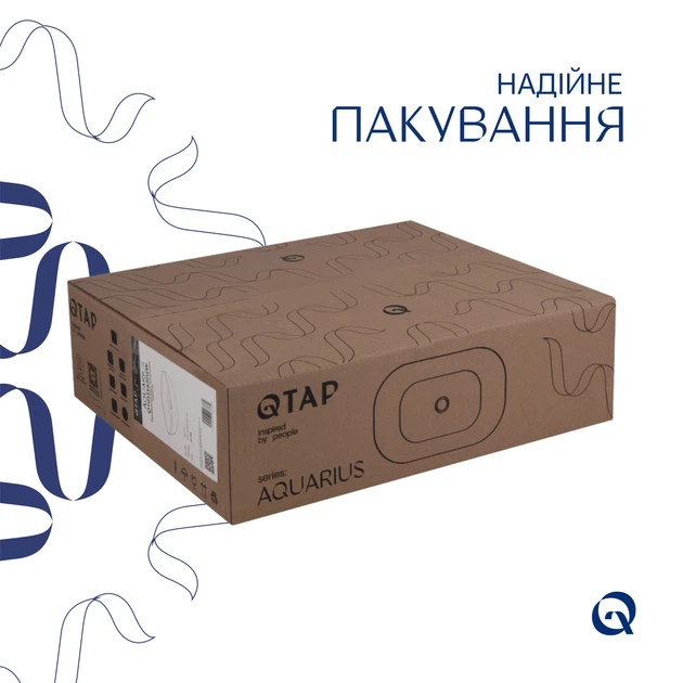Раковина накладная 470x380x120 мм Qtap Aquarius White + Донный клапан PU02 - Фото 5 Раковина накладная 470x380x120 мм Qtap Aquarius White + Донный клапан PU02 - изображение 5