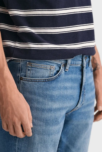 Чоловічі сині джинси SLIM Gant 34-34 1000260 - Фото 4 Чоловічі сині джинси SLIM Gant 34-34 1000260 - зображення 4
