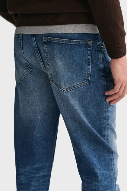 Чоловічі сині джинси SLIM Gant 34-32 1000260 - изображение 6