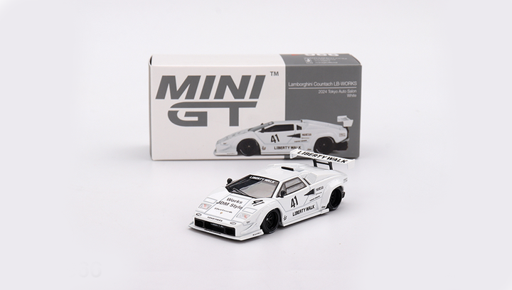 Машинка Premium MINI GT Lamborghini Countach LB-WORKS 1:64 MGT00966-CH White - изображение 5