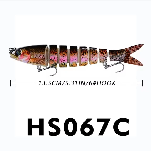 Воблер составной свимбейт ANFS Swimbait Minnow 13.5 cм 19 г тонущий 12# - изображение 7