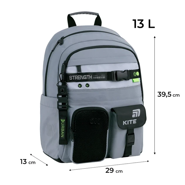Рюкзак Kite Education Urban K26-584M-3 для подростков качественный серый - Фото 2 Рюкзак Kite Education Urban K26-584M-3 для подростков качественный серый - изображение 2