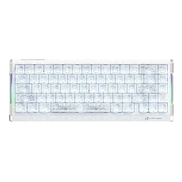 Магнитная клавиатура Attack Shark R68 HE Ice White Forged Carbon, 65%, Hall Effect, Rapid Trigger, 8000 Гц опроса, RGB - Фото 2 Магнитная клавиатура Attack Shark R68 HE Ice White Forged Carbon, 65%, Hall Effect, Rapid Trigger, 8000 Гц опроса, RGB - изображение 2