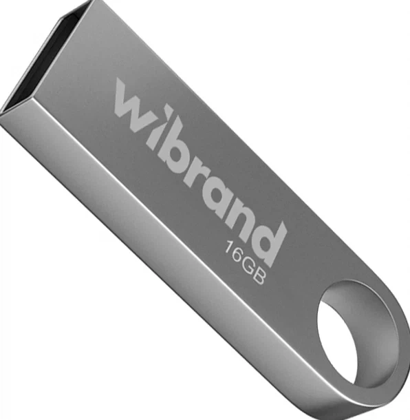 USB флешка Wibrand 16GB для хранения данных компактный накопитель с защитой от ударов и воды серебро - изображение 3
