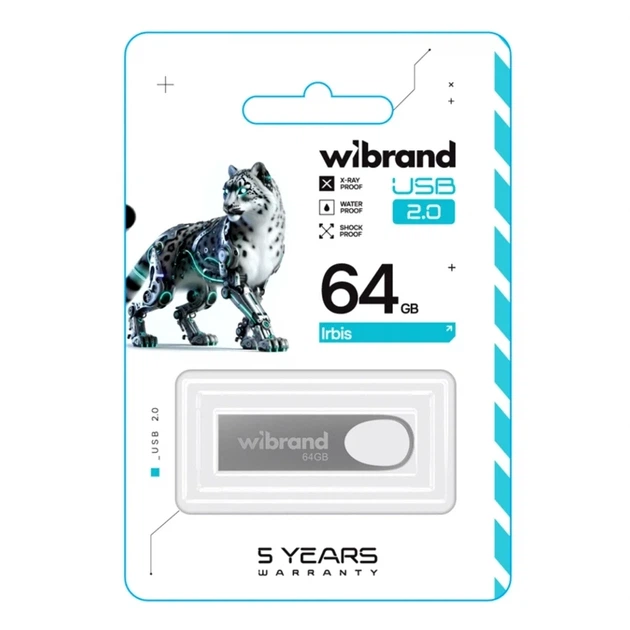 USB флешка Wibrand 64Gb Irbis накопитель для хранения данных компактный металлический корпус с защитой от ударов и воды - Фото 2 USB флешка Wibrand 64Gb Irbis накопитель для хранения данных компактный металлический корпус с защитой от ударов и воды - изображение 2