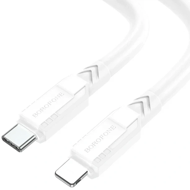 Кабель USB Borofone BX81 Type-C to Lightning 1м для зарядки и передачи данных белый 3А - Фото 3 Кабель USB Borofone BX81 Type-C to Lightning 1м для зарядки и передачи данных белый 3А - изображение 3