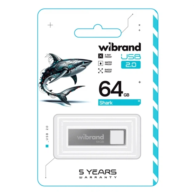 USB флешка Wibrand 64Gb Shark металлический накопитель для хранения данных и переноса информации - Фото 2 USB флешка Wibrand 64Gb Shark металлический накопитель для хранения данных и переноса информации - изображение 2