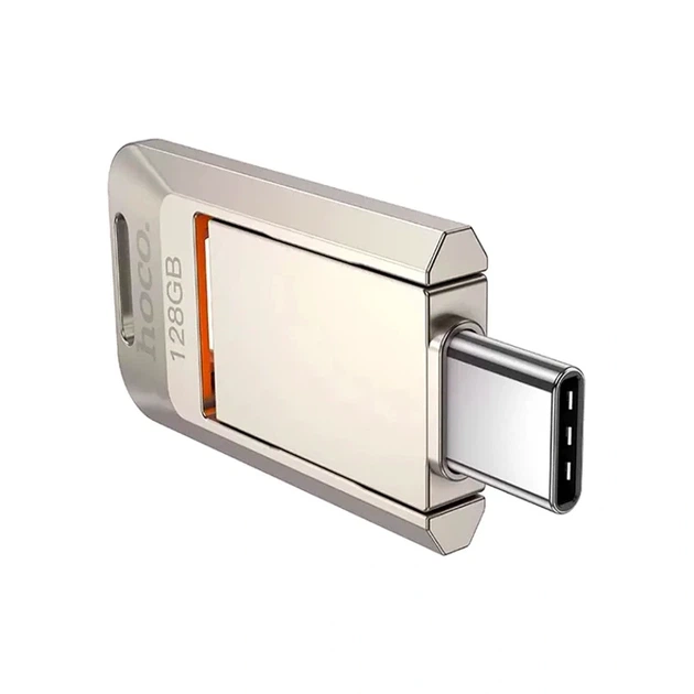 Флеш-накопитель Hoco UD17 USB 3.0 Type-C 128GB поворотный металлический для хранения и передачи данных - Фото 4 Флеш-накопитель Hoco UD17 USB 3.0 Type-C 128GB поворотный металлический для хранения и передачи данных - изображение 4