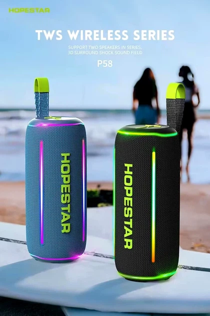 Портативна колонка Bluetooth 40 Вт 244x105x105 мм AUX IPX6 синій Hopestar P58 - Фото 5 Портативна колонка Bluetooth 40 Вт 244x105x105 мм AUX IPX6 синій Hopestar P58 - зображення 5